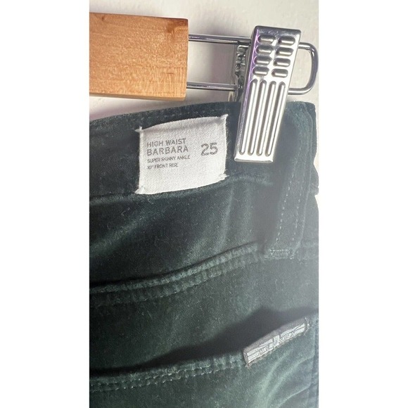 HUDSON Womens Green Velvet Barbara High Waist Super Skinny Ankle Pants Size 25 - Picture 6 of 10